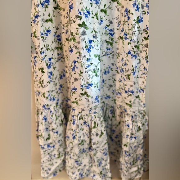 Zara NWT Printed Rustic Smocked High Neck Floral Midi Dress, Size S - Picture 9 of 14